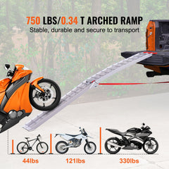 Aluminum Ramp 750 LBS Foldable Loading Ramps for Pickup Trucks Bed 1 Piece