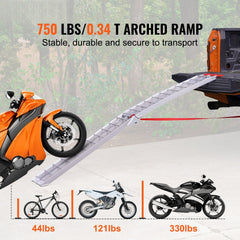 Aluminum Ramp 750 LBS Foldable Loading Ramps for Pickup Trucks Bed 1 Piece