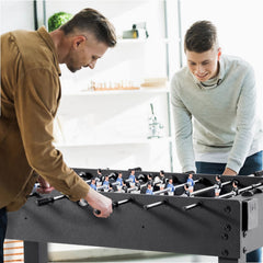 Foosball Table, 121 cm Standard Size Table, Indoor Full Size Foosball Tables for Home, Family, and Game Room, Durable Soccer Set, Includes 2 Balls, Score Keeper, and 2 Cup Holders