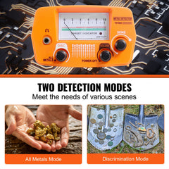 Metal Detector for Adults & Kids, 8", Professional Adjustable Higher Accuracy Gold Detector, IP68 Waterproof Coil with LCD Display Advanced DSP Chip, for Detecting Gold Coin Treasure Hunting