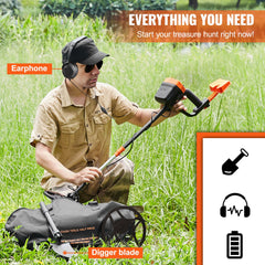 Metal Detector for Adults & Kids, 8", Professional Adjustable Higher Accuracy Gold Detector, IP68 Waterproof Coil with LCD Display Advanced DSP Chip, for Detecting Gold Coin Treasure Hunting