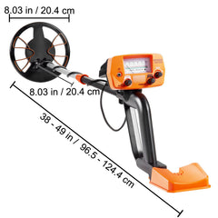 Metal Detector for Adults & Kids, 8", Professional Adjustable Higher Accuracy Gold Detector, IP68 Waterproof Coil with LCD Display Advanced DSP Chip, for Detecting Gold Coin Treasure Hunting