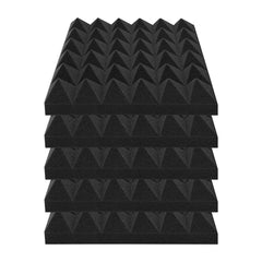 Acoustic Foam Panels 48 Pack 12 x 12 x 2 in Adhesive for Wall Ceiling