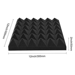 Acoustic Foam Panels 48 Pack 12 x 12 x 2 in Adhesive for Wall Ceiling