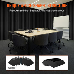 Acoustic Foam Panels 4 Pack 16.5 x 6.3 x 12 in Adhesive for Wall Ceiling