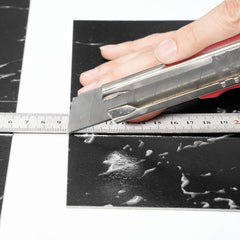 Self Adhesive Vinyl Floor Tiles 12 x 12 inch, 50 Tiles 1.5mm Thick Peel & Stick, Black Marble Texture DIY Flooring for Kitchen, Dining Room, Bedrooms & Bathrooms, Easy for Home Decor