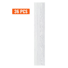 Self Adhesive Vinyl Floor Tiles 36 x 6 inch, 36 Tiles 2.5mm Thick Peel & Stick, Light Gray Wood Grain DIY Flooring for Kitchen, Dining Room, Bedrooms & Bathrooms, Easy for Home Decor