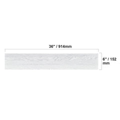 Self Adhesive Vinyl Floor Tiles 36 x 6 inch, 36 Tiles 2.5mm Thick Peel & Stick, Light Gray Wood Grain DIY Flooring for Kitchen, Dining Room, Bedrooms & Bathrooms, Easy for Home Decor