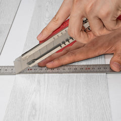 Self Adhesive Vinyl Floor Tiles 36 x 6 inch, 36 Tiles 2.5mm Thick Peel & Stick, Light Gray Wood Grain DIY Flooring for Kitchen, Dining Room, Bedrooms & Bathrooms, Easy for Home Decor
