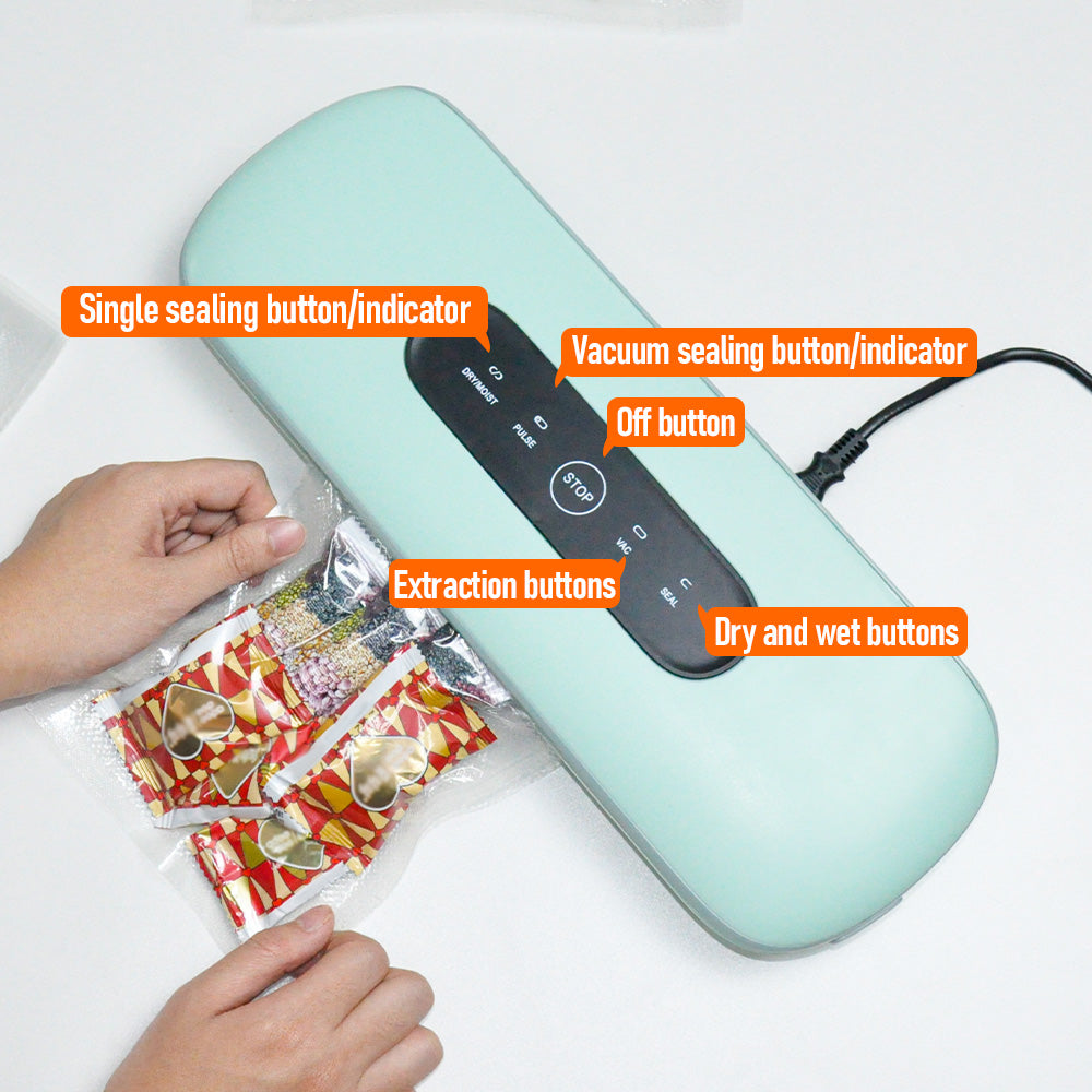 Smart Touch Vacuum Sealer with 40 Bags | -60kPa Suction Multi Function for Meat/Fish/Camping | Automatic Sealing BPA-Free ABS Anti-Leak Design
