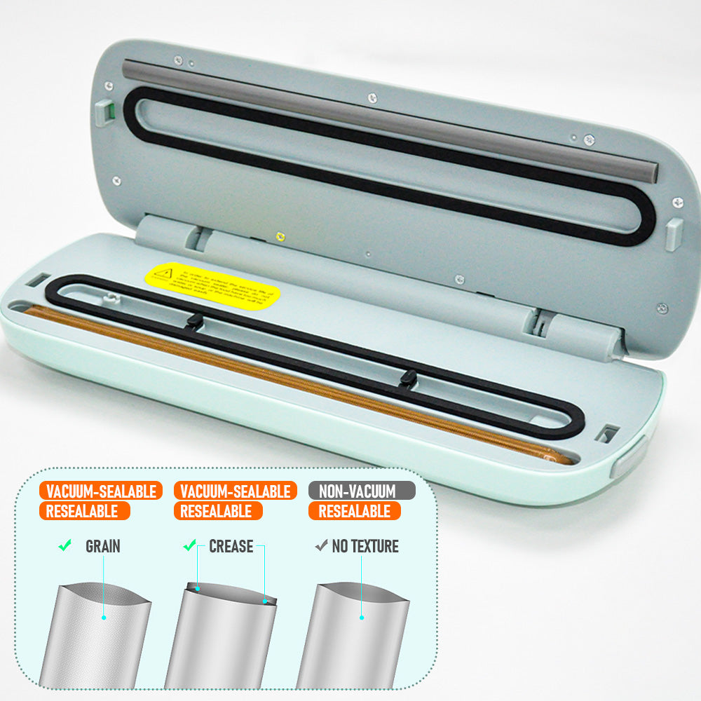 Smart Touch Vacuum Sealer with 40 Bags | -60kPa Suction Multi Function for Meat/Fish/Camping | Automatic Sealing BPA-Free ABS Anti-Leak Design