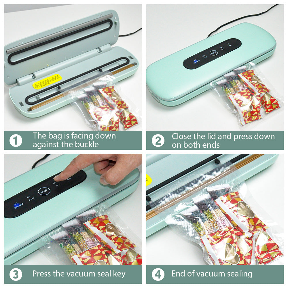 Smart Touch Vacuum Sealer with 40 Bags | -60kPa Suction Multi Function for Meat/Fish/Camping | Automatic Sealing BPA-Free ABS Anti-Leak Design