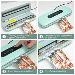 Smart Touch Vacuum Sealer with 40 Bags | -60kPa Suction Multi Function for Meat/Fish/Camping | Automatic Sealing BPA-Free ABS Anti-Leak Design