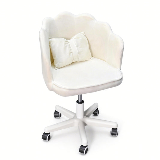 Swivel Vanity Chair Height Adjustable Upholstered Office Chair with Cushion Back And Universal Wheels for Living Room Bedroom Home Office Computer Chair