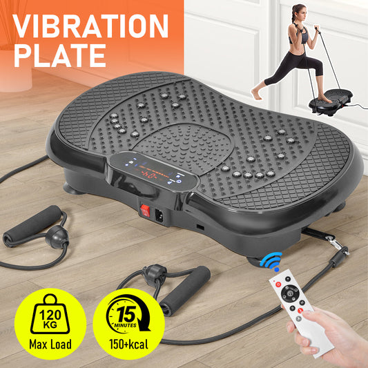 Vibration Plate Exercise Machine Lymphatic Drainage Machine 5 Modes with Remote Control and Resistance Bands for Weight Loss Toning Shaping Max Load 120kg