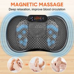 Vibration Plate Exercise Machine Lymphatic Drainage Machine 5 Modes with Remote Control and Resistance Bands for Weight Loss Toning Shaping Max Load 120kg