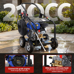 Giantz Petrol High Pressure Washer 3000PSI 7HP 4 Stroke Cleaner Commercial Blue