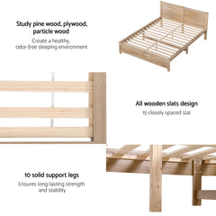 Artiss Double Bed Frame with 2 Drawers Bedroom Furniture