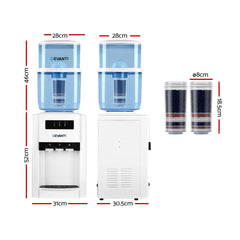 Devanti Water Cooler Dispenser Bench Top 22L w/2 Filter