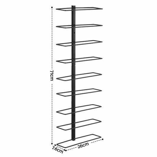 Artiss Wall Mounted Wine Rack 9 Bottles Display Storage Organizer Metal Black