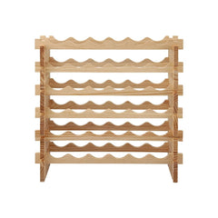 Artiss 36 Bottle Wooden Wine Rack 6 Tier Modular Wine Display Storage Stand Freestanding Holder Natural Pine Wood, 70 x 30 x 70cm