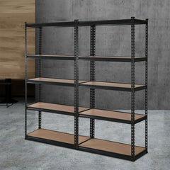 Giantz 2x1.5M Garage Shelving Warehouse Rack Pallet Racking Storage Shelve Black