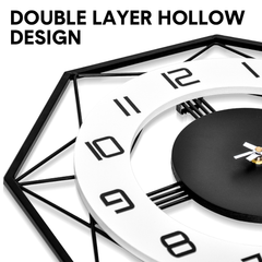 Large Wall Clocks 42cm Modern Non Ticking Quartz Battery Operated Silent Hanging Watch with Bold Numbers and Thickened Dial for Living Room Bedroom Decor