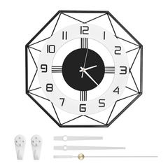 Large Wall Clocks 42cm Modern Non Ticking Quartz Battery Operated Silent Hanging Watch with Bold Numbers and Thickened Dial for Living Room Bedroom Decor