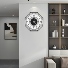 Large Wall Clocks 42cm Modern Non Ticking Quartz Battery Operated Silent Hanging Watch with Bold Numbers and Thickened Dial for Living Room Bedroom Decor