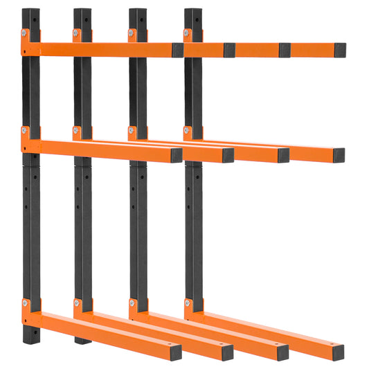 4 Pack Lumber Storage Rack Heavy Duty Wall-Mounted Carbon Steel Garage Shed Wood Organizer Multipurpose Folding Indoor Outdoor Wall Holder Max Load 54kg
