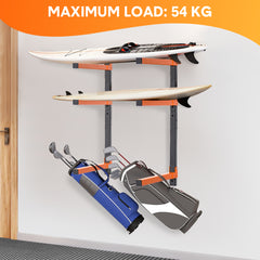 4 Pack Lumber Storage Rack Heavy Duty Wall-Mounted Carbon Steel Garage Shed Wood Organizer Multipurpose Folding Indoor Outdoor Wall Holder Max Load 54kg