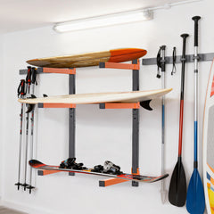 4 Pack Lumber Storage Rack Heavy Duty Wall-Mounted Carbon Steel Garage Shed Wood Organizer Multipurpose Folding Indoor Outdoor Wall Holder Max Load 54kg