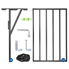 4 Pack 90x60cm Floating Wall Shelving Heavy Duty 2-Tier Wall Mounted Steel Shelf Storage for Garage Tools Tyres Garden Supplies Bins 700kg Total Capacity
