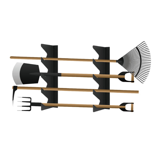 3 Sets Garden Tool Organizer Heavy Duty Carbon Steel Wall-mounted Garage Shed Storage Utility Racks For Broom Rake Mop 100Lbs Strong Loading Capacity