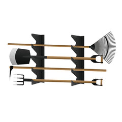 3 Sets Garden Tool Organizer Heavy Duty Carbon Steel Wall-mounted Garage Shed Storage Utility Racks For Broom Rake Mop 100Lbs Strong Loading Capacity