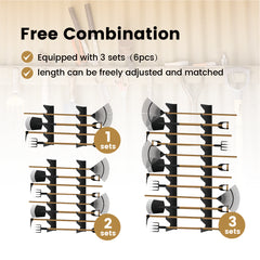 3 Sets Garden Tool Organizer Heavy Duty Carbon Steel Wall-mounted Garage Shed Storage Utility Racks For Broom Rake Mop 100Lbs Strong Loading Capacity