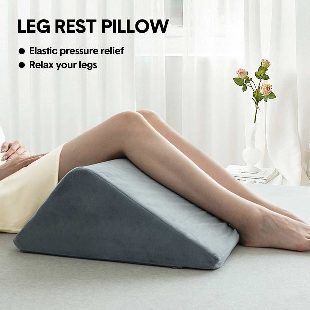 4 Pcs Bed Wedge Pillow Set Memory Foam Cushion Back Neck Leg Adjustable Support Non Slip With Washable Cover For Reading Neck Pain Relief Post Surgery