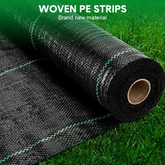 Weed Barrier Fabric 100m x 1m  Heavy Duty Highly Permeable Gardening Woven Ground Cover with 120 Ground Nails for Weeds Control Pathways Landscaping Farming