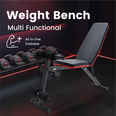 6-In-1 Weight Bench Adjustable Sit Up Abs Bench Multifunctional Incline Decline Bench Flat Bench for Barbell Lifting Fitness Home Gym Full Body Workouts