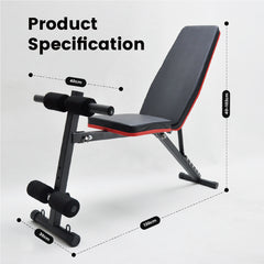 6-In-1 Weight Bench Adjustable Sit Up Abs Bench Multifunctional Incline Decline Bench Flat Bench for Barbell Lifting Fitness Home Gym Full Body Workouts