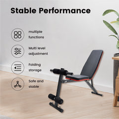 6-In-1 Weight Bench Adjustable Sit Up Abs Bench Multifunctional Incline Decline Bench Flat Bench for Barbell Lifting Fitness Home Gym Full Body Workouts