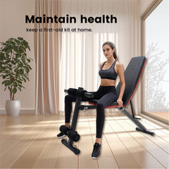 6-In-1 Weight Bench Adjustable Sit Up Abs Bench Multifunctional Incline Decline Bench Flat Bench for Barbell Lifting Fitness Home Gym Full Body Workouts