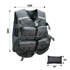 Adjustable Weighted Vest 1-20kg Breathable Running Vest with 3 Length Adjustable Buckles and Reflective Strip for Men and Women Fitness Strength Training