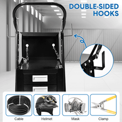 Rolling Welding Cart Heavy Duty 4-Drawer Welder Cart with Cylinder Safety Chain and Swivel Wheels for Welding Machine Plasma Cutter and Tools 80kg Capacity