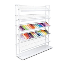 5 Layers Floor Display Rack Steel Wire Organizer with Anti-Slip Slanted Shelves and Stable Base for Retail Shop Fused Beads Candy Snack Sample Organization