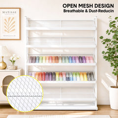 5 Layers Floor Display Rack Steel Wire Organizer with Anti-Slip Slanted Shelves and Stable Base for Retail Shop Fused Beads Candy Snack Sample Organization