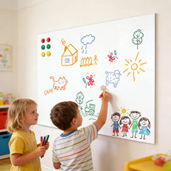 90x120cm Magnetic Whiteboard Paper Removable No-Ghosting Dry Erase White Board Sheet Includes Stickers Markers And Eraser for Home Classroom Office