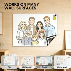 90x120cm Magnetic Whiteboard Paper Removable No-Ghosting Dry Erase White Board Sheet Includes Stickers Markers And Eraser for Home Classroom Office