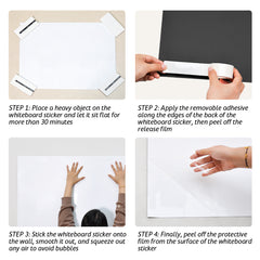 90x120cm Magnetic Whiteboard Paper Removable No-Ghosting Dry Erase White Board Sheet Includes Stickers Markers And Eraser for Home Classroom Office