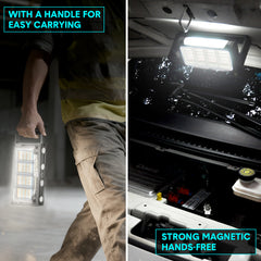Magnetic Led Work Light Portable Led Lantern 8000mAh Rechargeable Outdoor 360 Rotating Emergency Light with 320 Led Lights for Camping Car Repair Job Site